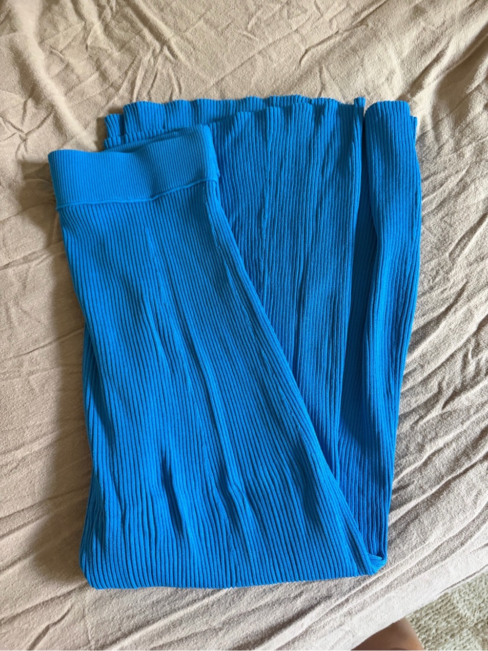 Bright Blue Ribbed Skirt